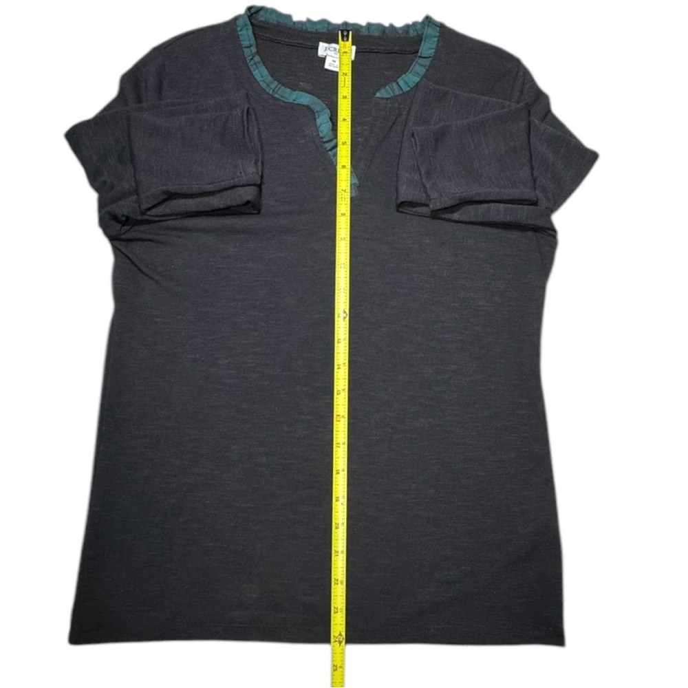 J. Crew Black Long Sleeve V-Neck Semi-Sheer Knit Blouse Size M - Picture 9 of 12